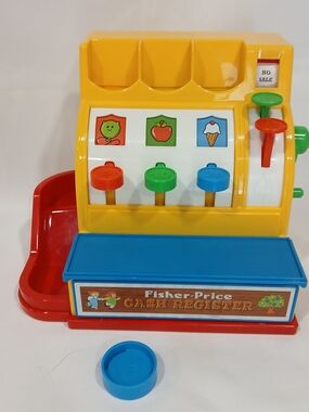Fisher-Price Cash Register with 1 Coin - Pretend Shop Till Toy Mattel 2015 Works